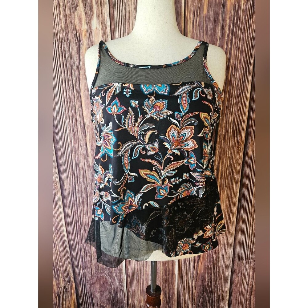 NWT Miraclesuit Illusion Tankini Top Size 16